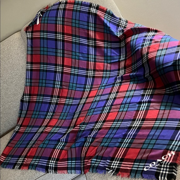 Coach Plaid Print Oversized Square Scarf - Picture 5 of 6